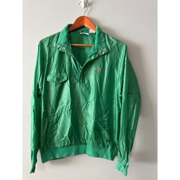 Vintage Adult Size M  Izod Lacoste Green 3/4  Zip Windbreaker - Picture 1 of 7